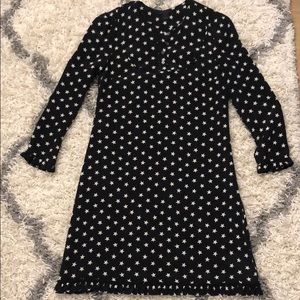 Dark Navy Blue Star Print Dress